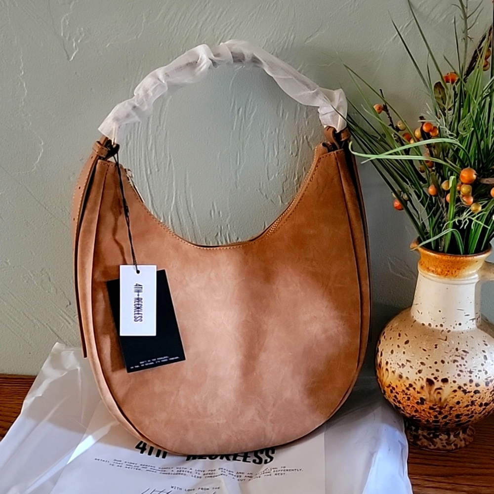Faux Suede Crescent Bag NWT